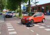 Fietser geschept op fietspad in Leiden