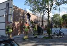 Brandweer redt jongen van dak sporthal