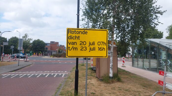 Sijtwenderotonde afgesloten van 20 tot en met 23 juli Sijtwenderotonde afgesloten van 20 tot en met 23 juli